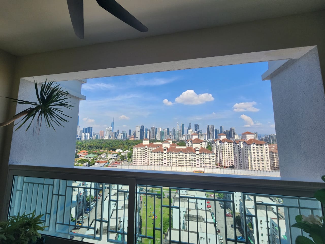 Before — Outdoor wooden blinds balcony installation Malaysia